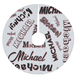 Ditt namn mönster monogram ro färg julgransmatta borstad polyester