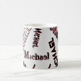 Ditt namn mönster monogram ro färg kaffemugg