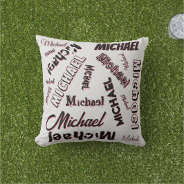 Ditt namn mönster monogram ro färg kudde