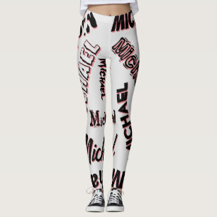 Ditt namn mönster monogram ro färg leggings