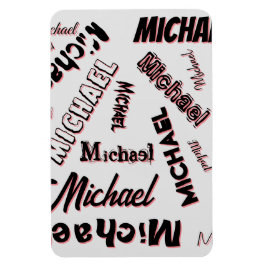 Ditt namn mönster monogram ro färg magnet