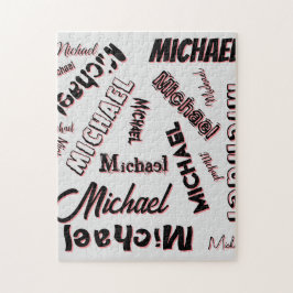 Ditt namn mönster monogram ro färg pussel