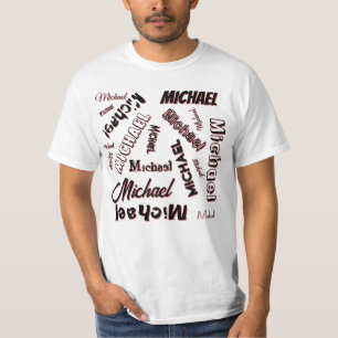 Ditt namn mönster monogram ro färg t shirt