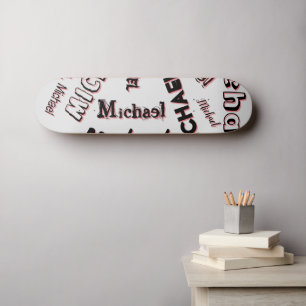 Ditt namn mönster monogram ros färg skugga mini skateboard bräda 18,5 cm