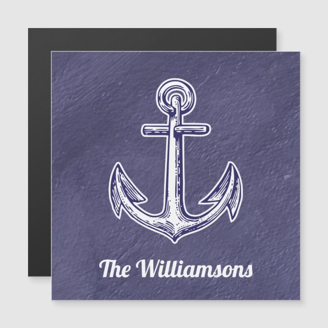 Ditt namn Nautical Blue Cabin Door Marker Cruise (Fram/baksida)