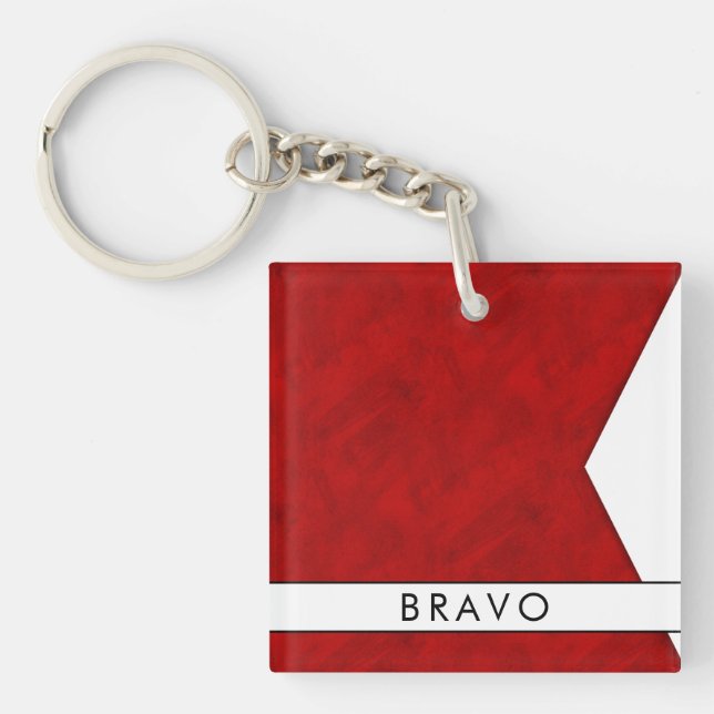 Ditt namn + Nautical Signal Flagga B Bravo (Framsidan)
