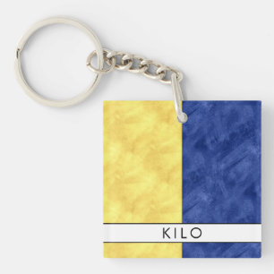 Ditt namn + Nautical Signal Flagga K Kilo