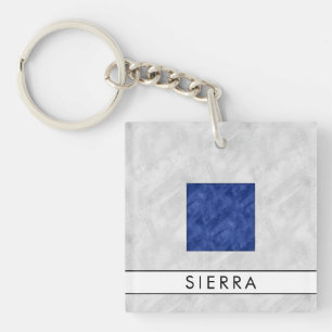 Ditt namn + Nautical Signal Flagga S-Sierra