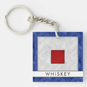 Ditt namn + Nautical Signal Flagga W Whiskey