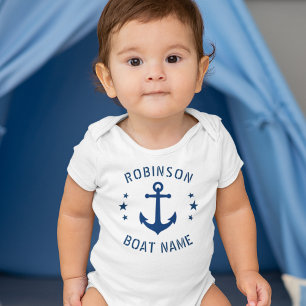 Ditt namn och din Vintage Anchor Stars Blue & Whit T Shirt