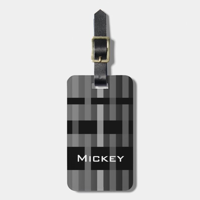 Ditt namn och moderna väv Rand Bagagebricka (Vertikal Framsida)