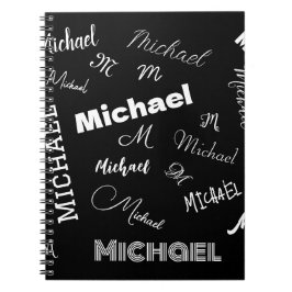 Ditt namn och monogram anpassningsbar mönster svar anteckningsbok