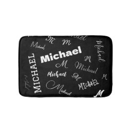 Ditt namn och monogram anpassningsbar mönster svar badrumsmatta