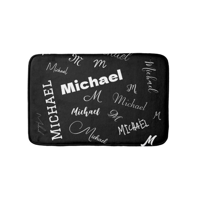 Ditt namn och monogram anpassningsbar mönster svar badrumsmatta (Framsidan)
