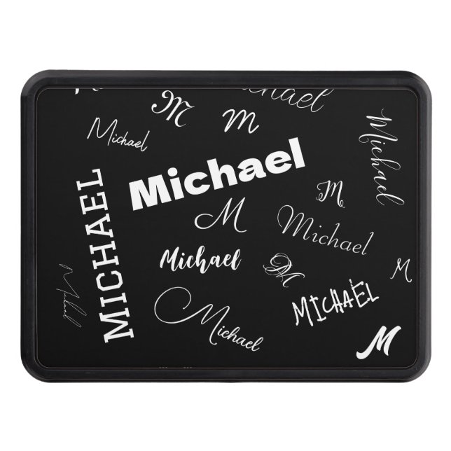 Ditt namn och monogram anpassningsbar mönster svar dragkroksskydd (Framsidan)