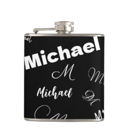 Ditt namn och monogram anpassningsbar mönster svar fickplunta