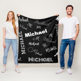 Ditt namn och monogram anpassningsbar mönster svar fleecefilt