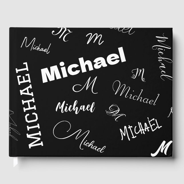 Ditt namn och monogram anpassningsbar mönster svar gästböcker (Framsida)