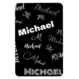 Ditt namn och monogram anpassningsbar mönster svar magnet