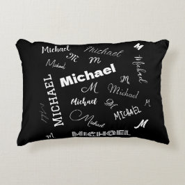 Ditt namn och monogram anpassningsbar mönster svar prydnadskudde