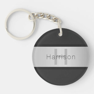 Ditt namn och Monogram Grays & Faux Silver look