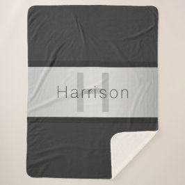 Ditt namn och Monogram | Grays & Faux Silver look