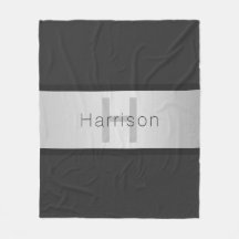 Ditt namn och Monogram | Grays & Faux Silver look