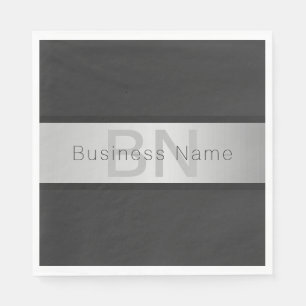 Ditt namn och Monogram Grays & Faux Silver look Pappersservett