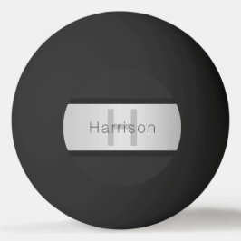 Ditt namn och Monogram | Grays & Faux Silver look Pingisboll