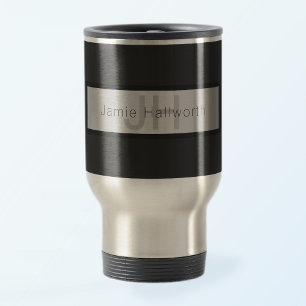 Ditt namn och Monogram Grays & Faux Silver look Resemugg