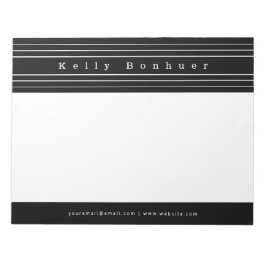 Ditt namn och Rand | Svartvitt Anteckningsblock