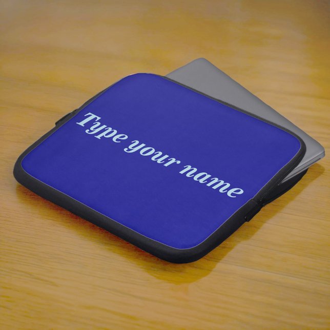 Ditt Namn på Blå Datorskydd Laptop Fodral (Blue laptop sleeve with your name)