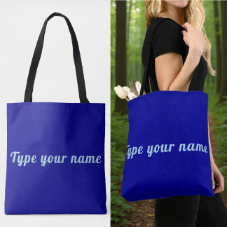 Ditt Namn på Blå Toteväska Tygkasse
