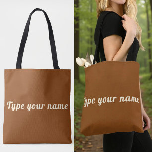 Ditt Namn på Brun Tote Bag Tygkasse