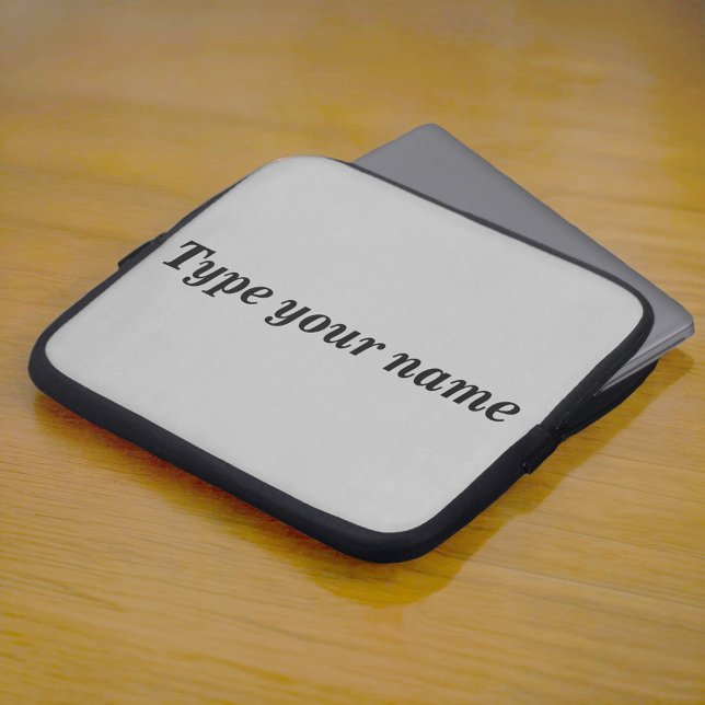 Ditt namn på grå datorsleeve laptop fodral (Gray laptop sleeve with your name)