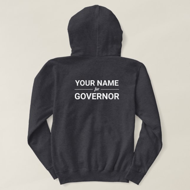 Ditt namn på Guvernör Anpassningsbar Text & Färg Hoodie (Design baksida)