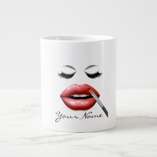 Ditt namn på Personlig Läppar och etylaskaffe Jumbo Mugg