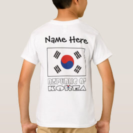 Ditt namn på Republiken Korea och Sydkoreas Flagga T Shirt