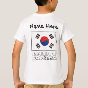 Ditt namn på Republiken Korea och Sydkoreas Flagga T Shirt