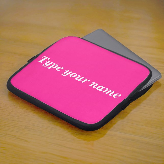 Ditt Namn på Rosa Laptopfodral Laptop Fodral (Pink laptop sleeve with your name)