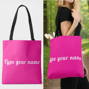 Ditt Namn på Rosa Tote Bag Tygkasse