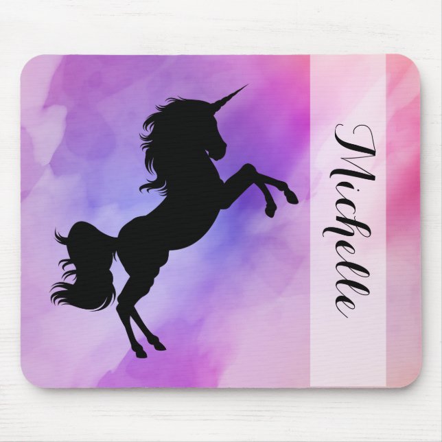 Ditt namn Pastel Unicorn Mouse Pad Musmatta (Framsidan)