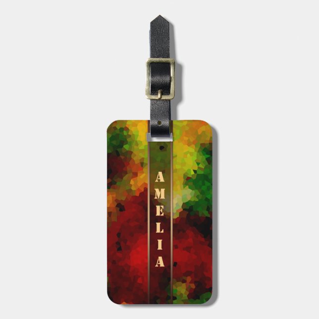 Ditt namn, personalisera, initialer, abstrakt bagagebricka (Vertikal Framsida)