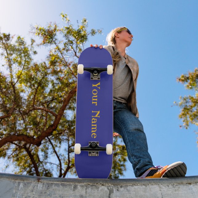 Ditt namn Personlig Blue Mini Skateboard Bräda 18,5 Cm (Utomhus 1)