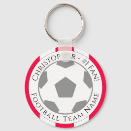 Ditt namn plus fotbollsteamet Namn Nyckelring