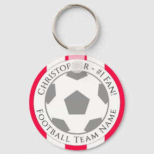 Ditt namn plus fotbollsteamet Namn Nyckelring