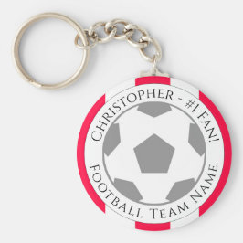 Ditt namn plus fotbollsteamet Namn Nyckelring