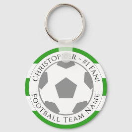 Ditt namn plus fotbollsteamet Namn Nyckelring