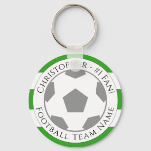 Ditt namn plus fotbollsteamet Namn Nyckelring
