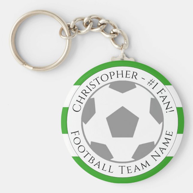 Ditt namn plus fotbollsteamet Namn Nyckelring (Framsidan)